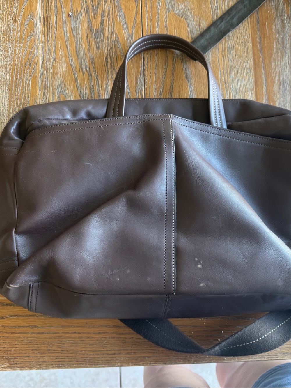 Coach Men's Dark Brown Leather Laptop Briefcase with Shoulder Strap - Picture 2 of 7